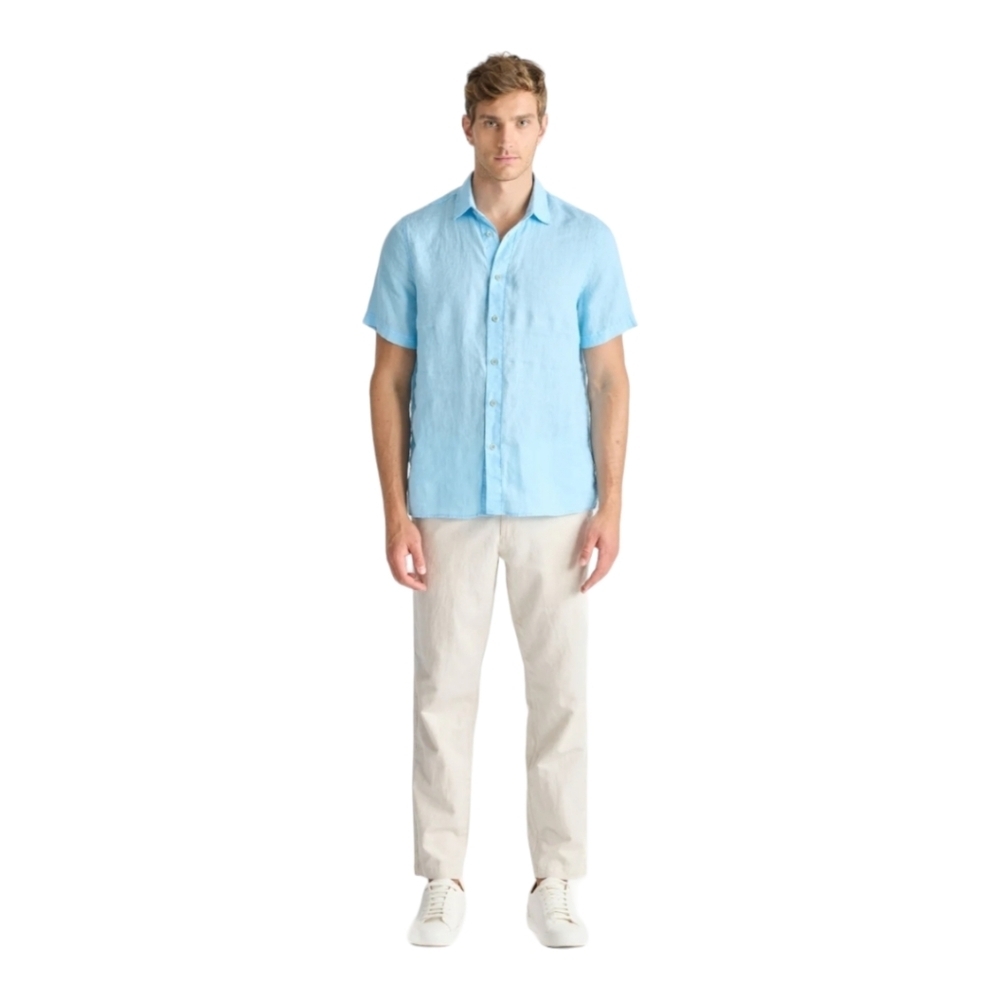 Raffi The Bryce 100% Linen SS Button Up Shirt in Atlantic Size XXL EUC